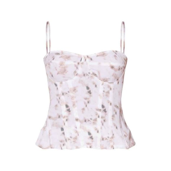 PrettyLittleThing Tops - Pretty Little Thing women light pink tie dye print structured corset top size 10